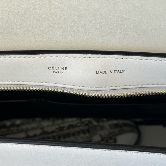 Vintage CELINE Python-trimmed trapeze bag - Picture 10 of 16
